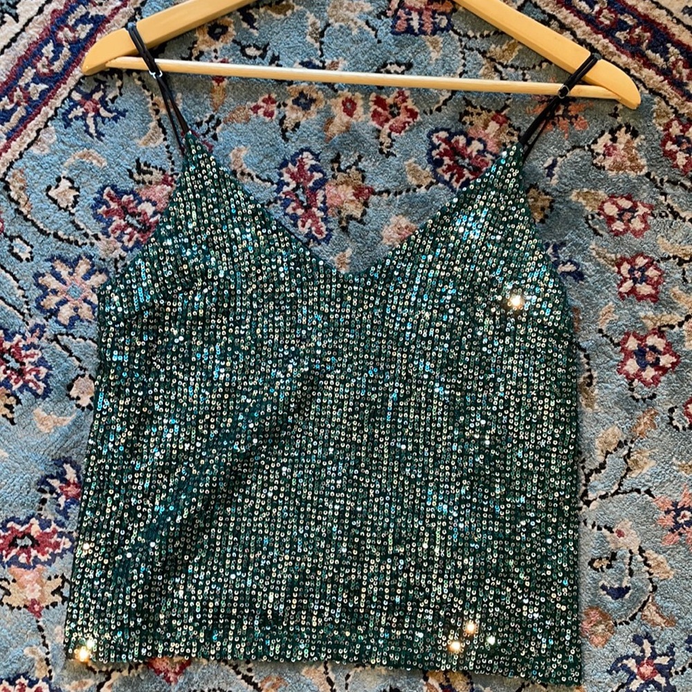 Imperial green sequin top S